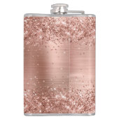 Flasques Monogramme rose Gold Faux Parties scintillant Girl (Dos)