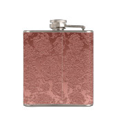 Flasques Monogramme Rose Gold Pink Floral Modern Art Élégan (Dos)