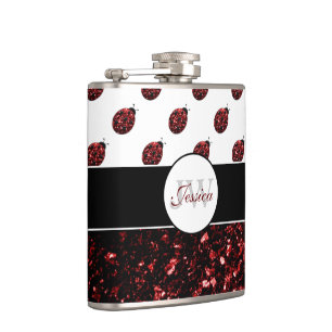 Flasques Monogramme rouge foncé coccinelle faux parties sci