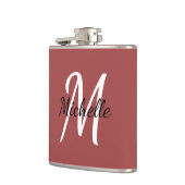 Flasques Monogramme Rouge Minimaliste (Gauche)