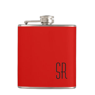 Flasques Monogramme rouge solide