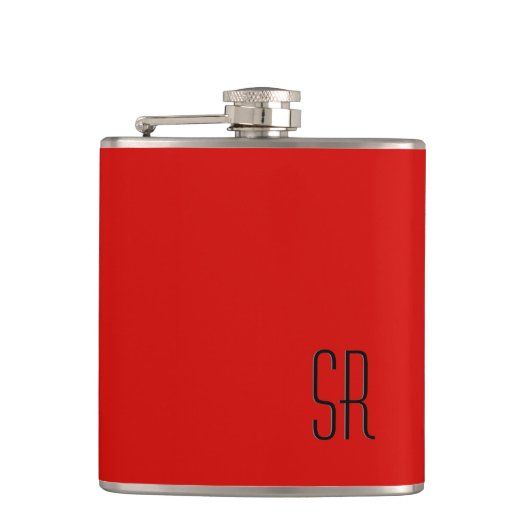 Flasques Monogramme rouge solide (Devant)
