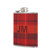 Flasques Monogramme rouge Tartan Plaid (Gauche)