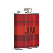 Flasques Monogramme rouge Tartan Plaid (Droite)