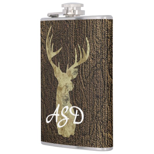 Flasques Monogramme rustique de chasse aux cerfs de Buck (Gauche)