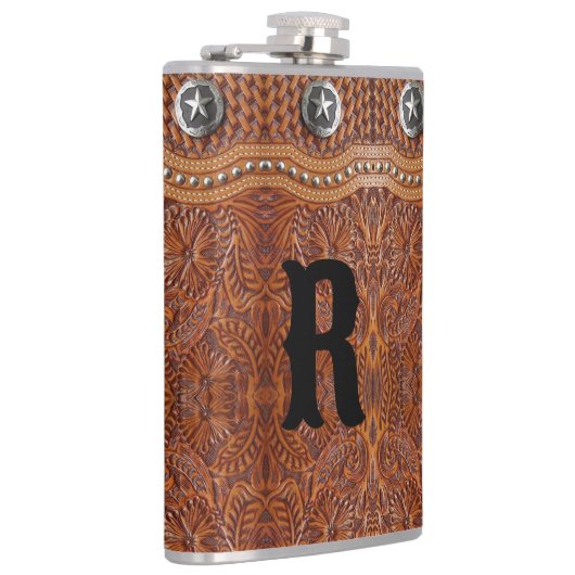 Flasques Monogramme rustique de l'Ouest du pays Groomsman i (Droite)