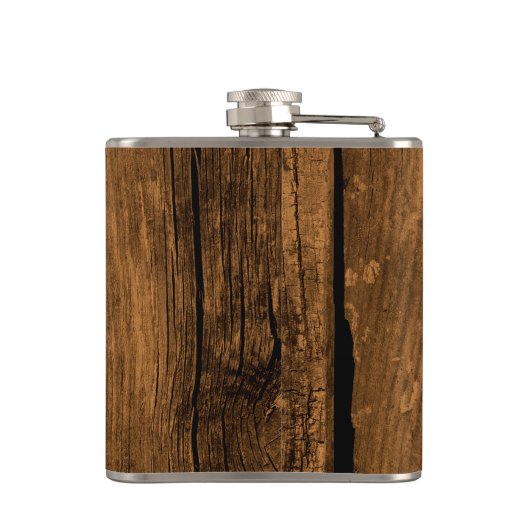 Flasques Monogramme Rustique en bois Look Horse Flask (Dos)