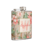 Flasques Monogramme Rustique Rose Floral Grange Bois (Droite)