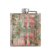 Flasques Monogramme Rustique Rose Floral Grange Bois (Dos)