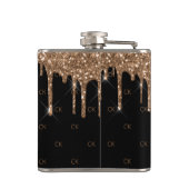 Flasques Monogramme scintillant avec gouttes de pailleur do (Dos)