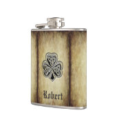 Flasques monogramme shamrock irlandais vintage à la mode (Gauche)