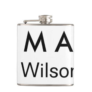 Flasques Monogramme simple ajoutez votre lettre de nom homm