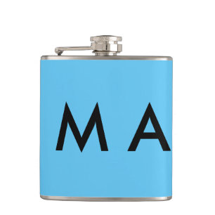 Flasques Monogramme simple ajoutez votre lettre de nom homm