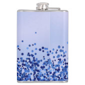 Flasques Monogramme simple en métal brossé bleu et Parties (Dos)