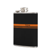 Flasques Monogramme simple en orange et noir (Gauche)