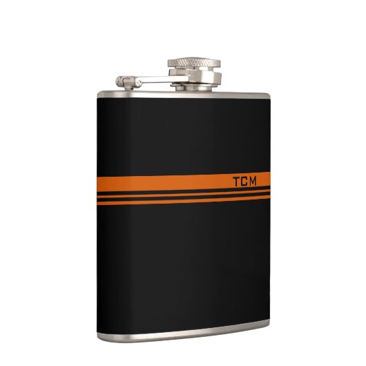 Flasques Monogramme simple en orange et noir (Droite)