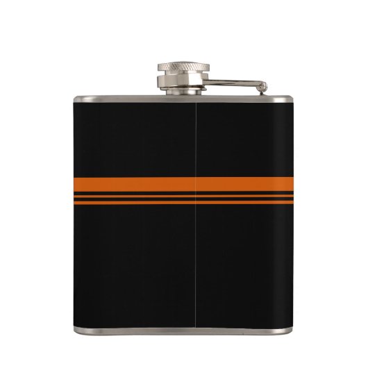 Flasques Monogramme simple en orange et noir (Dos)