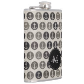 Flasques Monogramme sur le motif d'Ancres (Droite)
