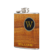 Flasques monogramme ~ texture du bois imprimé (Gauche)