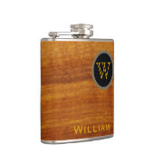 Flasques monogramme ~ texture du bois imprimé (Droite)