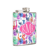 Flasques Monogramme tropical du motif | d'aquarelle (Droite)