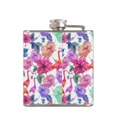 Flasques Monogramme tropical du motif | d'aquarelle (Dos)