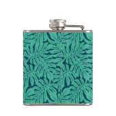 Flasques Monogramme tropical du motif | de feuille de (Dos)