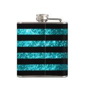 Flasques Monogramme turquoise des rayures | do-it-yourself (Dos)