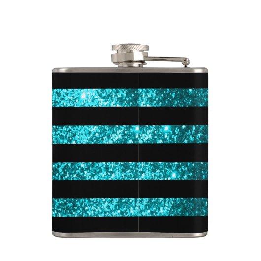 Flasques Monogramme turquoise des rayures | do-it-yourself (Dos)