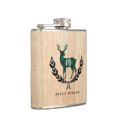 Flasques Monogramme vert de mâle de plaid de Buffalo (Droite)