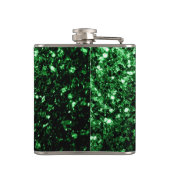 Flasques Monogramme vert foncé faux parties scintillant sci (Dos)