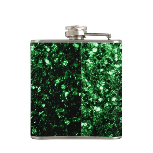 Flasques Monogramme vert foncé faux parties scintillant sci (Dos)