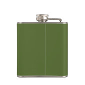 Flasques Monogramme vert olive foncé moderne (Dos)