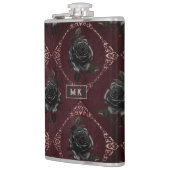 Flasques Monogramme vintage de Roses noirs gothiques (Gauche)