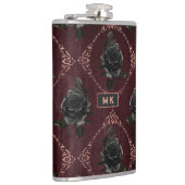 Flasques Monogramme vintage de Roses noirs gothiques (Droite)