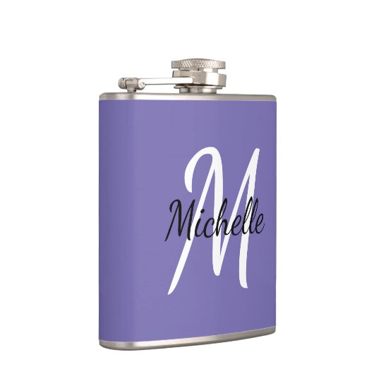 Flasques Monogramme violet simple moderne (Droite)