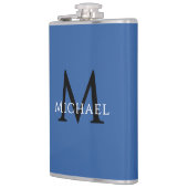 Flasques Monogrammed Name Initial Black Blue Custom (Gauche)