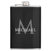 Flasques Monogrammed Name Initial Black Gray Custom (Devant)