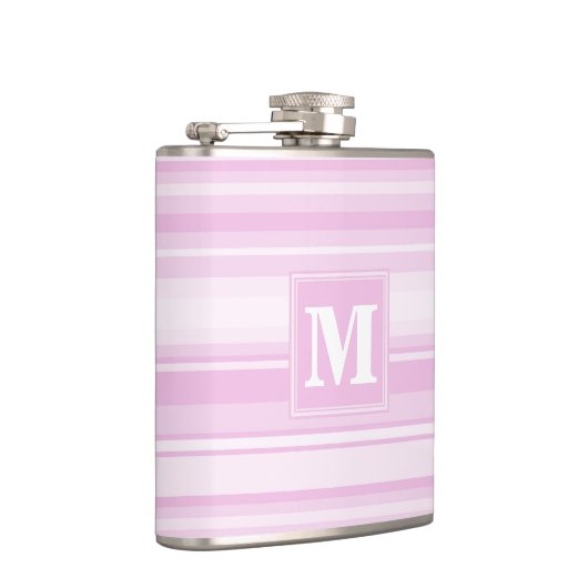 Flasques Monogrammes à rayures roses pour bébé (Droite)