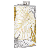 Flasques Monstera Feuilles : Blanc doré (Droite)