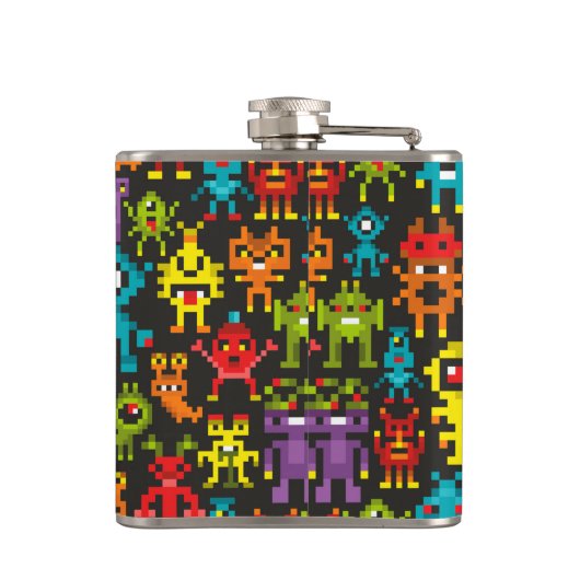 Flasques Monstres Pixel 8 bits (Dos)