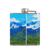 Flasques Montagnes et ciel de Denali Alaska Abstrait (Dos)