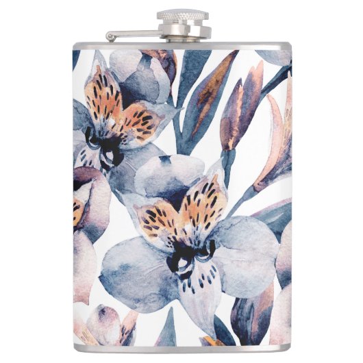 Flasques Moody Alstroemeria : Motif des fleurs d'aquarelle (Devant)