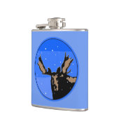 Flasques Moose en hiver - Art original de la faune (Gauche)