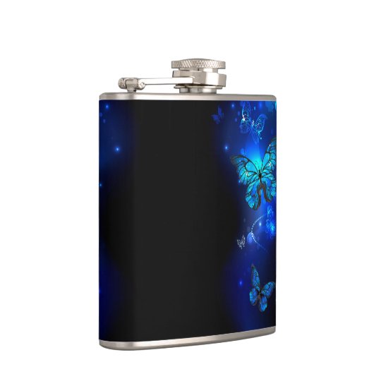 Flasques Morpho Butterfly in the Dark Background (Droite)