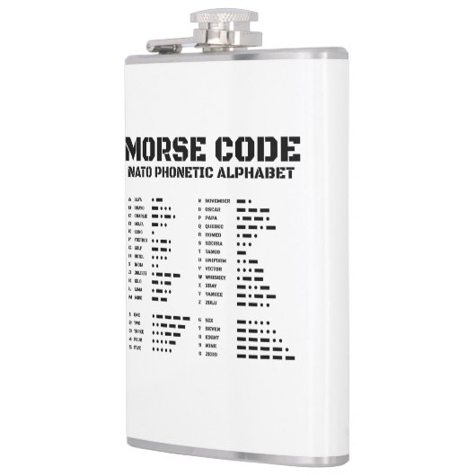 Flasques Morse Code Alphabet phonétique OTAN (Gauche)