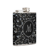 Flasques Mosaïque en métal noir monogramme (Droite)