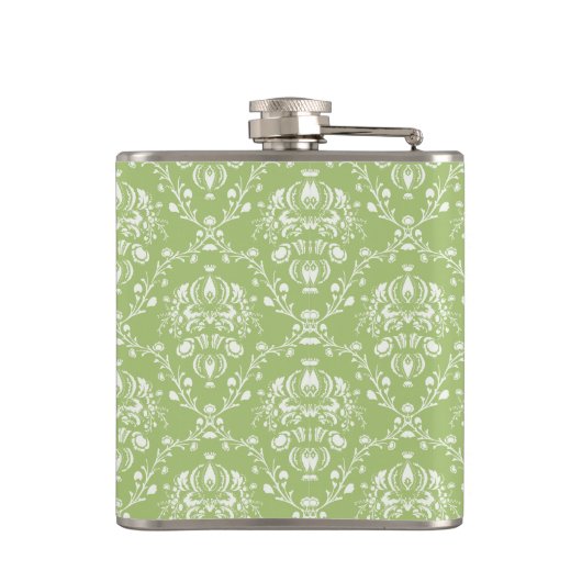 Flasques Moss Green Damask (Dos)