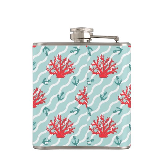 Flasques Motif 1 de corail rouge (Dos)