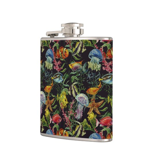 Flasques Motif 1 de vie marine d'aquarelle (Gauche)